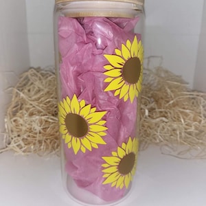 Sunflower Glass Can