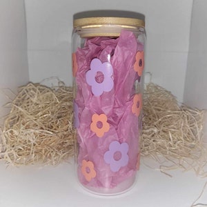 Simply Flowers Glass Can