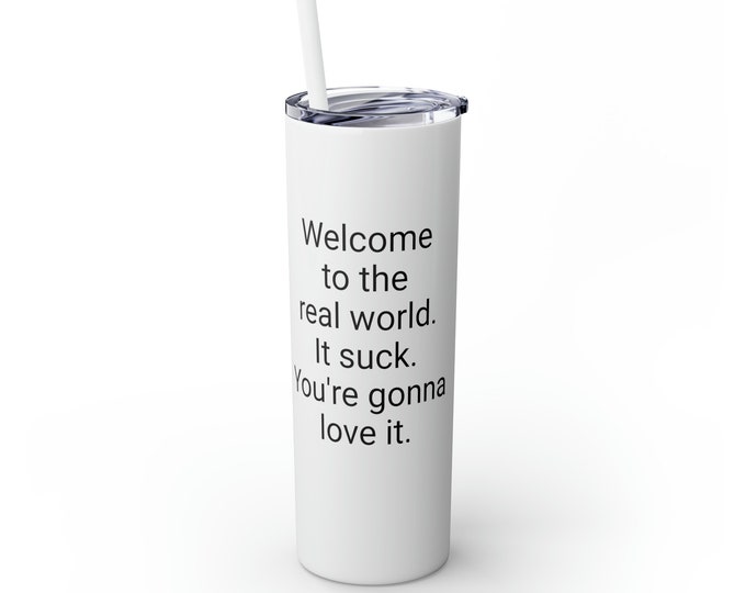 Skinny Tumbler with Straw, 20oz