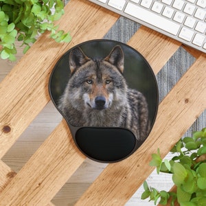 Cat Themed Mouse Pad With Wrist Rest, Art Print Cat in Floral Garden, Cute Cat Gaming Desk Pad Mat Decor, Gift for Cat Lovers Parent Owners