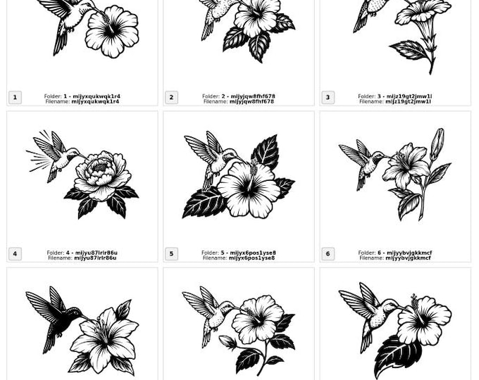 Humming bird visting flowers