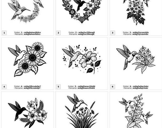 Humming bird with wildflowers