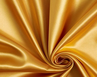 Gold Polyester Ceremony Satin|  Satin for lining |  Satin for Crafts |  heavy satin