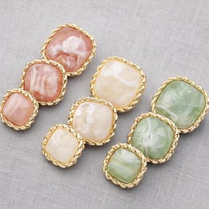 Goudkleurige metalen knopen met strassteentjes – set van 6 vierkante knopen jas en vest 16 mm 19 mm 22 mm voor naaien en knutselen