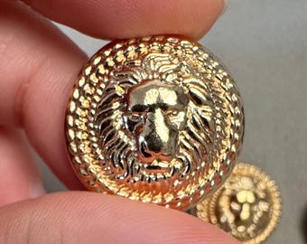 Botones dorados con cabeza de león - Juego de 10, aleación metálica de lujo (15 mm-25 mm)