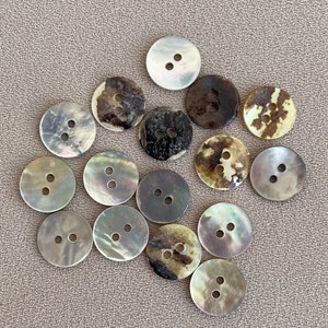 Pack of 7 real mother-of-pearl buttons | Natural mother-of-pearl buttons | Mother of pearl buttons 10, 12, 15mm 20mm