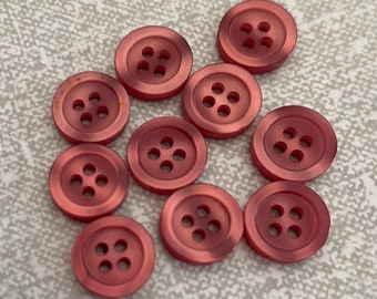 10 Perlmutt Rosa Vier-Loch-Manschettenknöpfe, 11.5 mm (10 Stück)