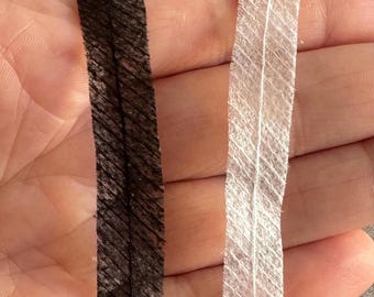 Fita de viés termocolante de 10 mm – Fita de reforço para jaquetas – Fita de costura termocolante – Acabamento preto e branco para costura e reparo de roupas, fita de fixação
