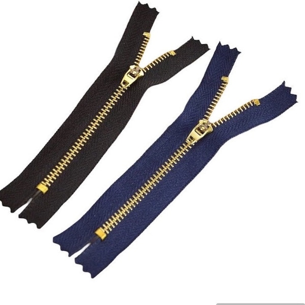 Dents Fermeture Éclair Pour Jeans Pantalon Décontracté Accessoires Tailleur Bleu Marine Noir 15cm