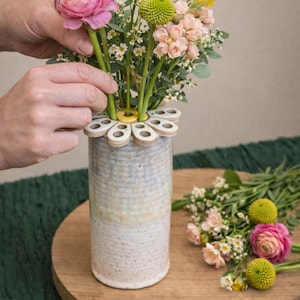 Handmade Ceramic Flower Frog: Yellow or White - Floral Arranging