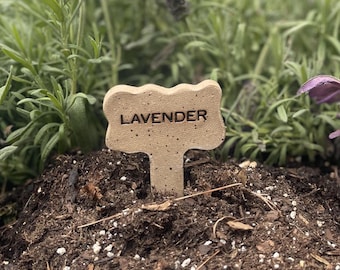 Pieux de jardin d'herbes aromatiques en céramique faits main - Marqueurs de plantes - Décoration de jardin durable
