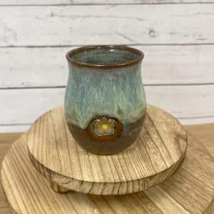 Blue Ceramic Everyday Cup – Handmade Pottery Mug, Wine Water Whiskey Cup, Rustic Drinkware