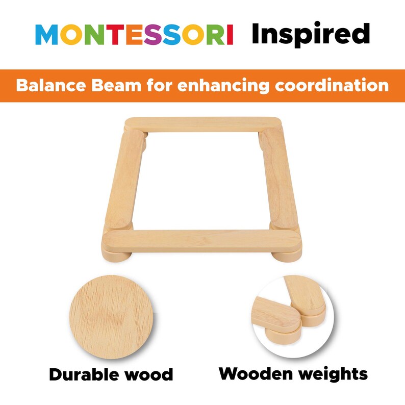 Tippytoe Wooden Kids Balance Beam, Imaginative Play for Development