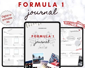 Formula 1 Journal Extended | Digital F1 Journal | Undated | F1 Gift | Formula 1 Tracker | Season 2025 Planner