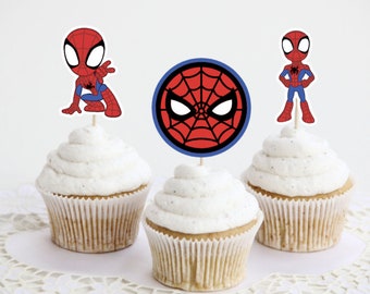 3D Spiderman Cupcake toppers