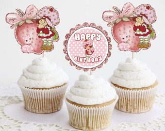 Strawberry Shortcake cupcake toppers (ALL ASSEMBLED)