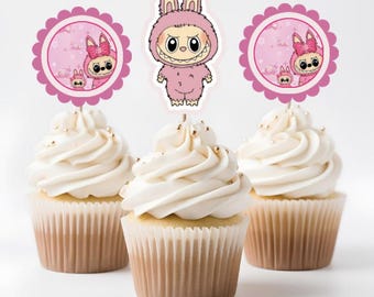 La-bubu cupcake toppers (ALL ASSMEBLED)