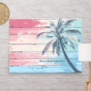 Tiki Bar Poster Ocean Tiki Room Decor Polynesian Scene Gift Jimmy Buffett Margaritaville Print Caribbean Beach Traveler Gift Sunset Vibes