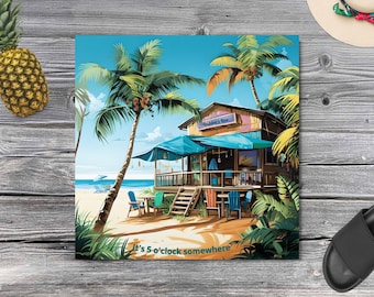 Jimmy Buffett Metal Beach Sign: Tropical Bar Decor, Margaritaville Style
