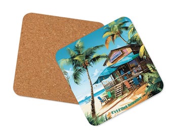 Tropical Beach Bar Coaster: Jimmy Buffett Margaritaville Theme