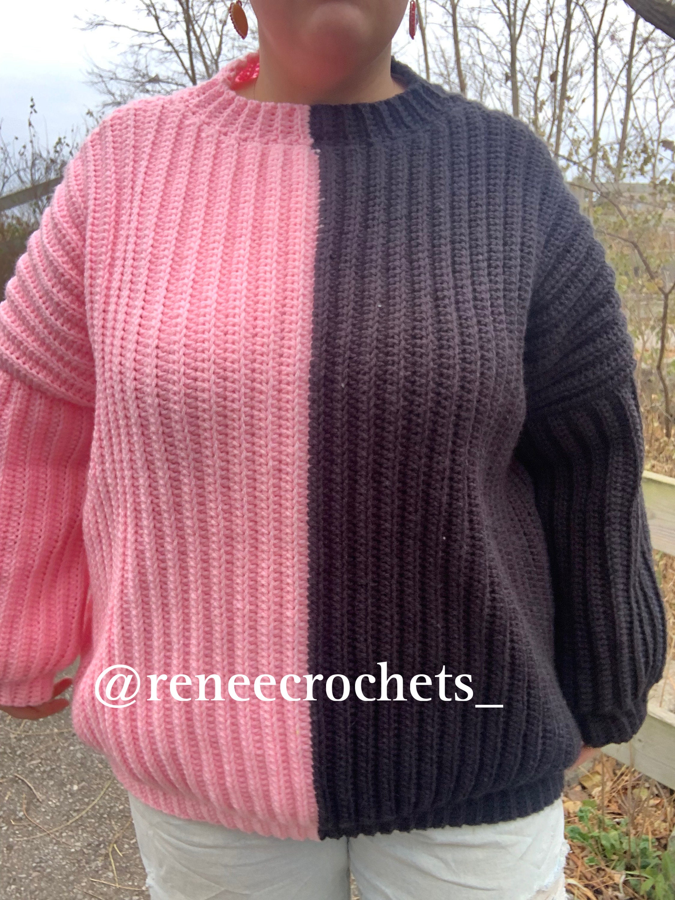 The Half and Half Crochet Sweater - Etsy