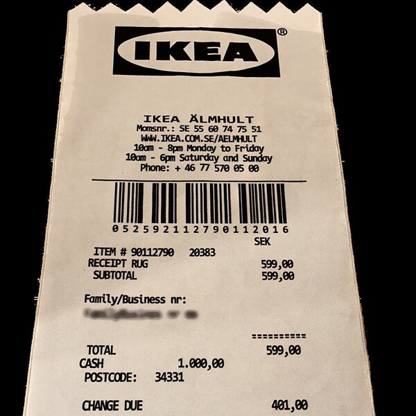 Ikea Receipt Rug - Etsy