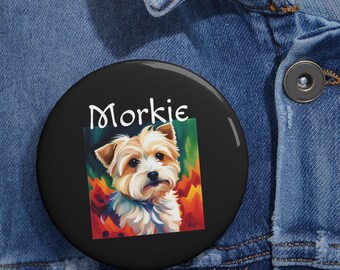 Morkie Pin Buttons