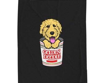 Goldendoodle Noodle Cup Velveteen Plush Blanket