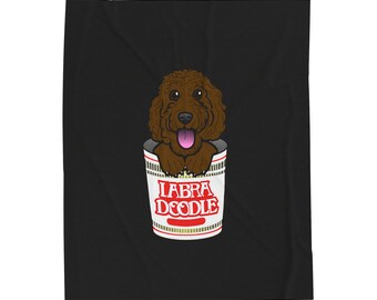 Labradoodle Noodle Cup Velveteen Plush Blanket