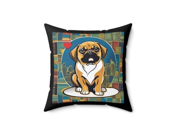 Puggle Spun Polyester Square Pillow