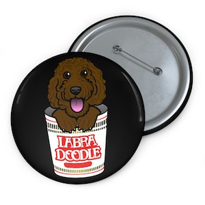 Labradoodle Noodle Cup Pin Buttons