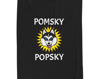 Pomsky Popsky Velveteen Plush Blanket