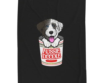Aussiedoodle Noodle Cup Velveteen Plush Blanket