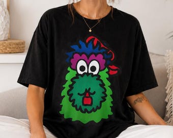Phillies Mascot T-Shirt, Comfort Colors Black Phanatic-Style Tee, Funny Philadelphia Game Day Shirt, Trendy Philly Fan Gift Her