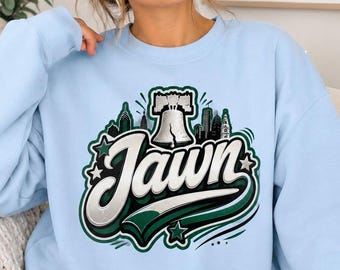 Philly Jawn Sweatshirt, Baby Blue Philadelphia Slang Crewneck, East Coast Streetwear Pullover, Trendy Philly Gift for Her