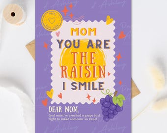 Funny Mothers Day Card Template, Hilarious Puns (Digital Download)