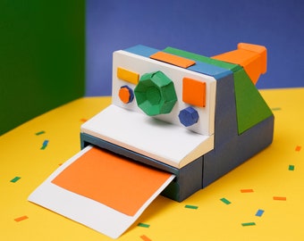 DIY 3D Paper Polaroid Camera Template: Retro Decor (Digital Pattern)