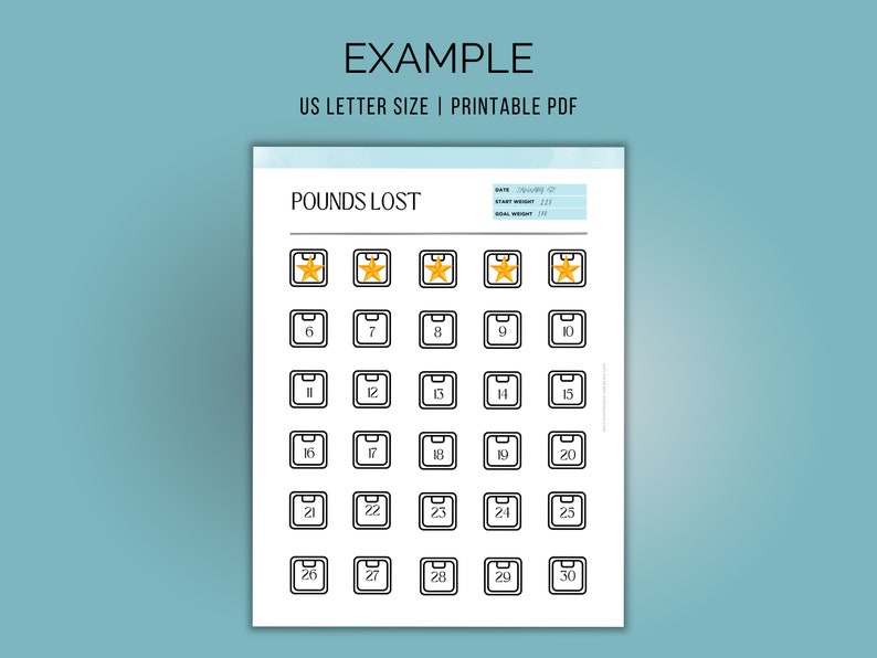 30 Pounds Lost Weight Tracker Printable, Weight Loss Tracker, Weight ...