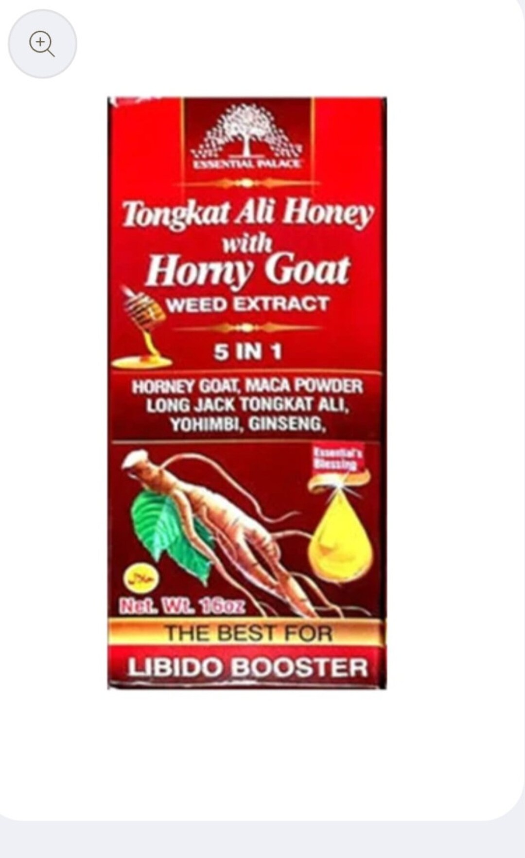 Organic Tong Kat Ali Honey With Horny Goat 5 in 1 by Essential Etsy