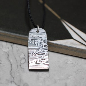 Handmade Damasteel Necklace.  This Stainless Steel Damascus make for a Great Unique Gift.