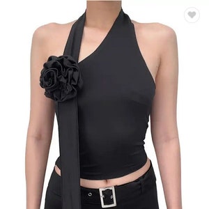 Fashion Y2K pop design multi-wear tube top crop top for women w/flower decoration | DJerf Avenue | Flower top | grunge y2k | 2000s tank tops
