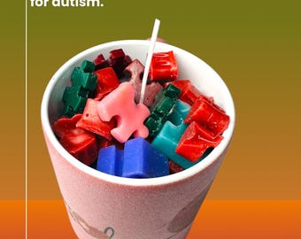 container candle autism, heart candle, autism candle, autism coffee cup, autism gift, coffee cup candle, glitter autism cup, candle mug