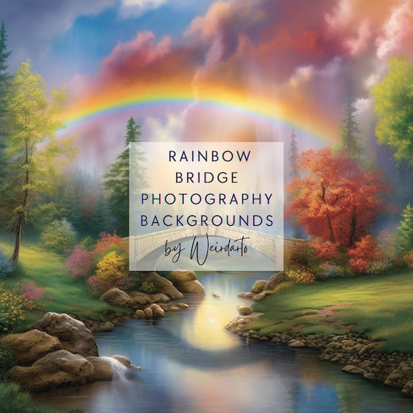 12 Rainbow Bridge Pet Memorial Photography Backdrops - Loss of Pet Dog Cat