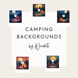 Camping Digital Background - Tent Background - Starry Night Digital Backdrop