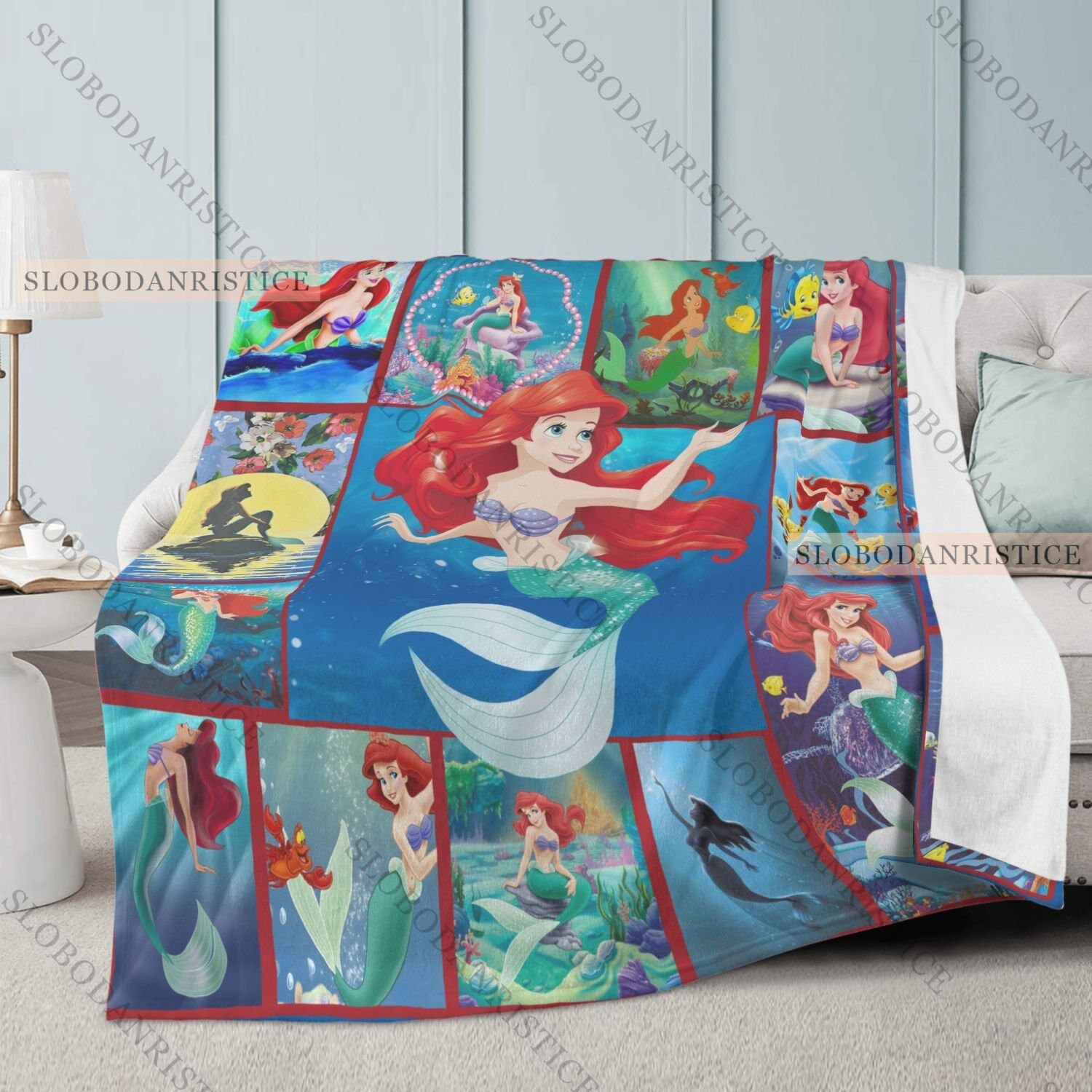 The Little Mermaid Fleece Blanket, The Little Mermaid Blanket, Bedding