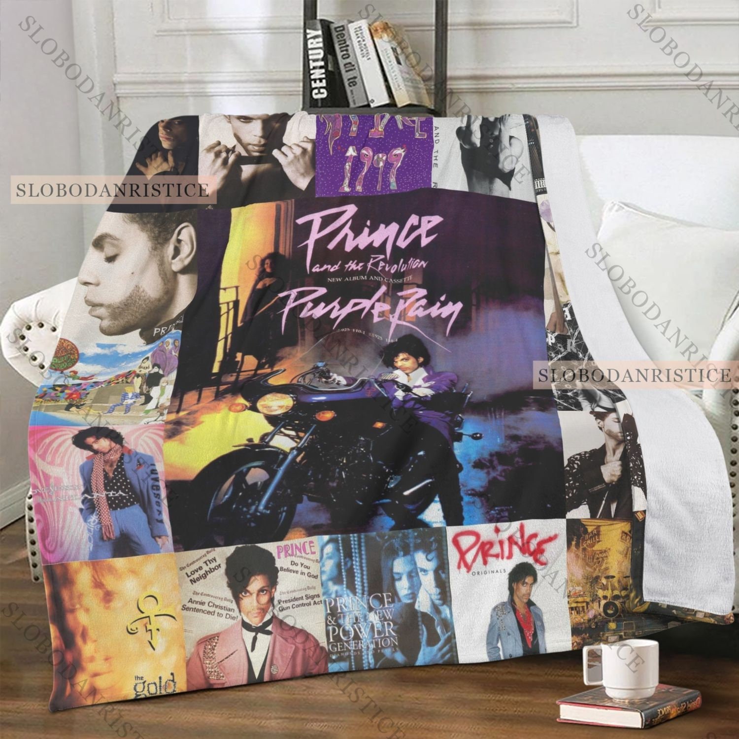 Prince Purple Rain Fleece Blanket, Prince Purple Rain Blanket, Bedding