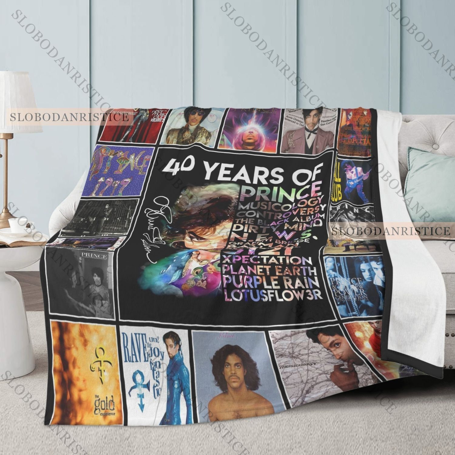 Prince Purple Rain Fleece Blanket, Prince Purple Rain Blanket, Bedding