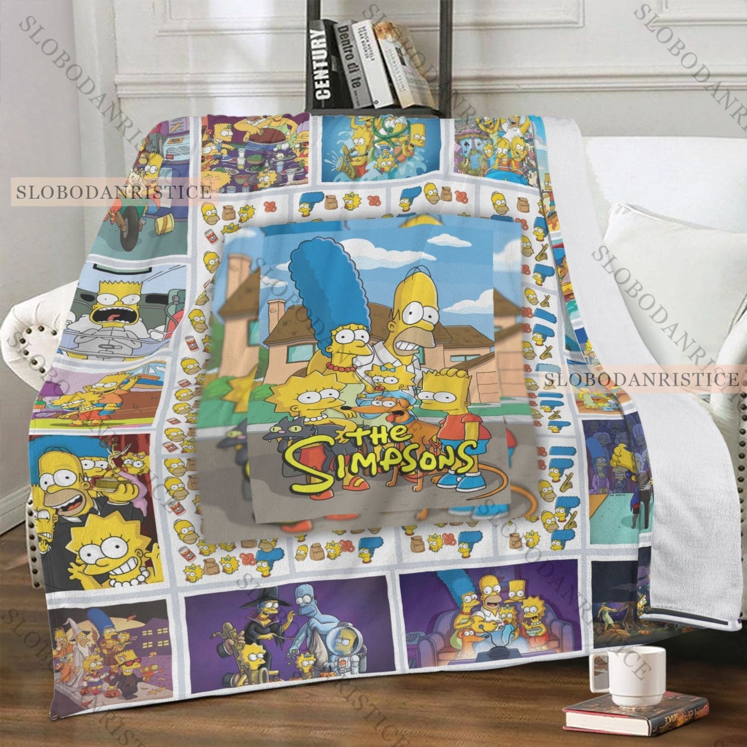The Simpsons Fleece Blanket, the Simpsons Blanket, Bedding Blanket