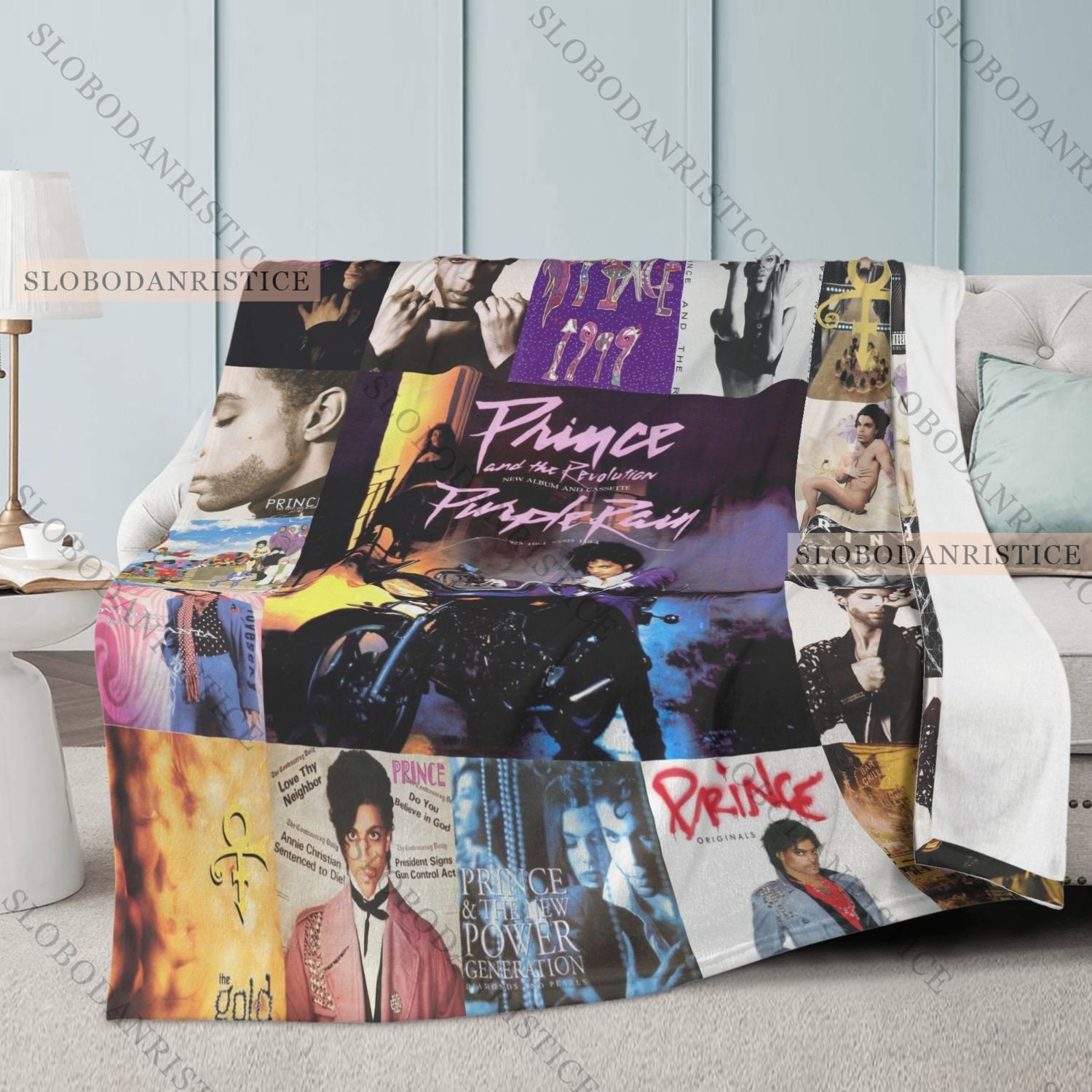 Prince Purple Rain Fleece Blanket, Prince Purple Rain Blanket, Bedding
