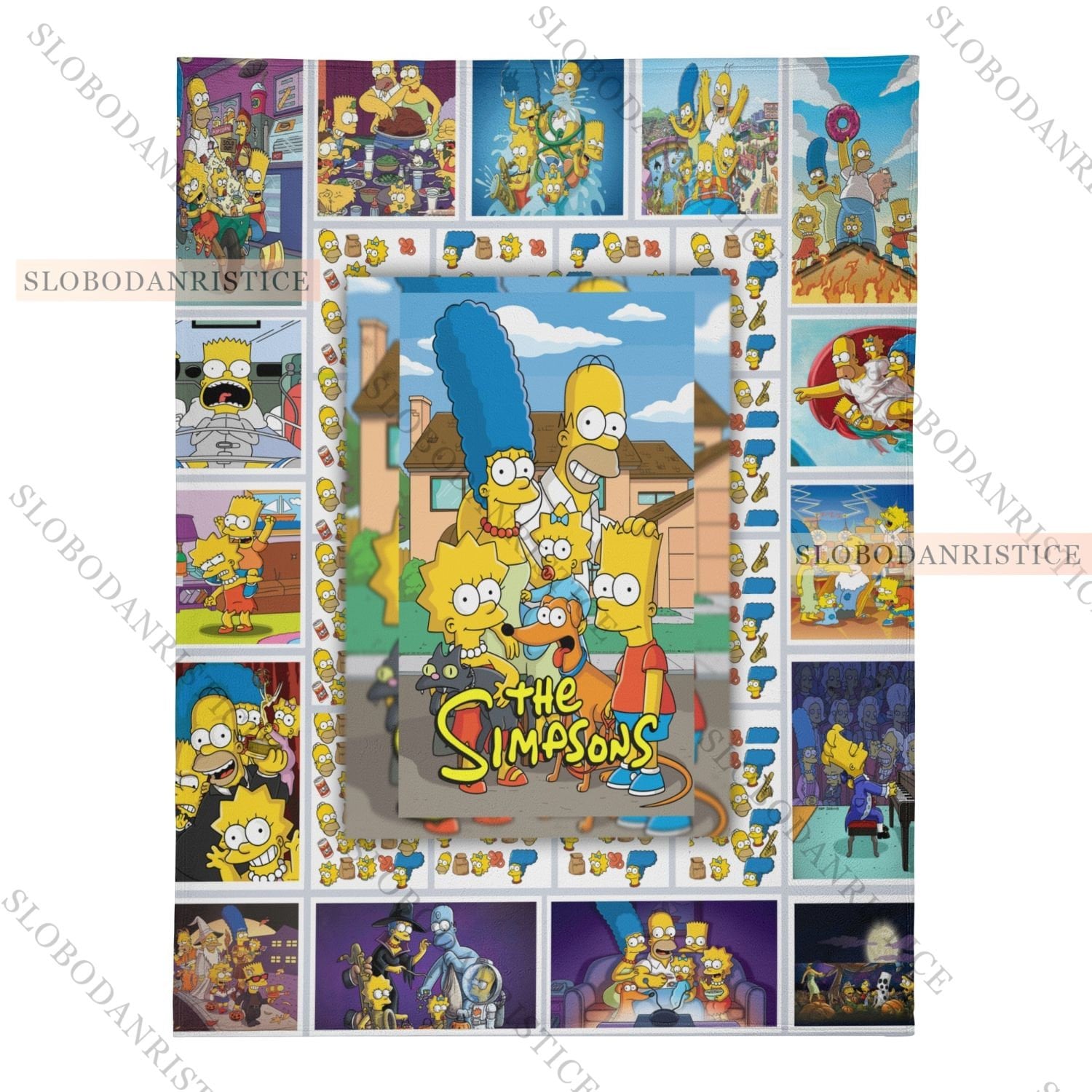 The Simpsons Fleece Blanket, the Simpsons Blanket, Bedding Blanket